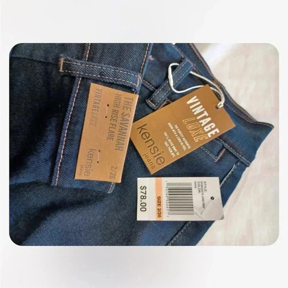 Kensie The Savannah High Rise Flare Dark Wash Jeans Size 2/26 - Picture 6 of 10